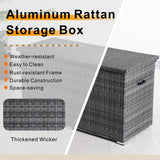 Large Outdoor Wicker Storage Box - Weatherproof Garden & Patio Chest