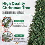 Realistic Full Green PE & PVC Artificial Christmas Tree - Lush Mixed-Foliage Xmas Tree for Festive Home Decoration, 6.5ft/7.5ft/8.5ft