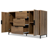 Sideboard Cabinet with 2 Doors and 3 Drawers - Storage Unit with Adjustable Shelf