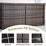 7 Seater Outdoor Garden Lounge Set – Rattan Sofa with Coffee Table and Side Table Featuring Built-In Storage