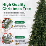 Pre-Lit Artificial Christmas Tree - Realistic Full Green Xmas Tree with LED Lights for Indoor Home Decoration