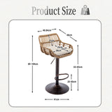 Set of 2 Swivel Bar Stools – Height Adjustable Bar Chairs with Cushions for Kitchen Island & Home Bar