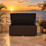 Rattan Garden Storage Box - Medium Outdoor Patio Storage Chest