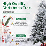 Pre-Lit Flocked Christmas Tree - Artificial Snow-Flocked Christmas Tree with Built-in Lights