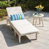 Wooden Garden Sun Lounger Set - Adjustable Backrest with Side Table