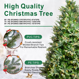 Lush Full Green Artificial Christmas Tree - Realistic Xmas Tree with Pre-Lit LED Lights for Festive Home Decoration, 6ft/7ft/8ft