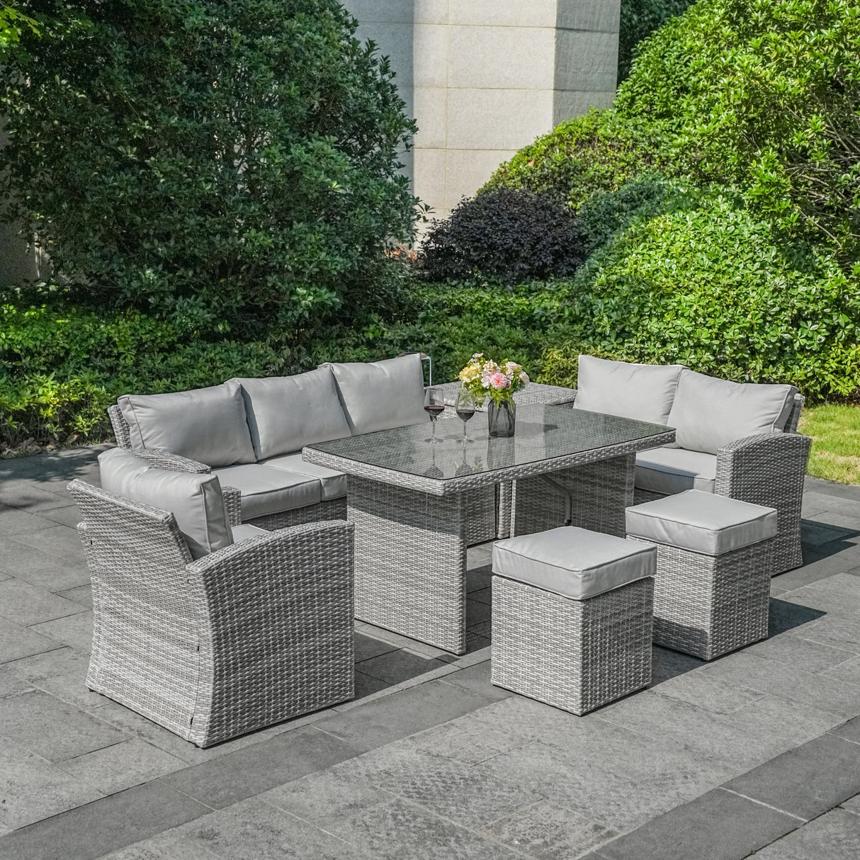 8-Seater  Outdoor Rattan Conversation Set with Storage Box - PAS-1403B-WW