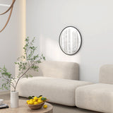 Decorative Wall Mirror 61cm Round Modern for Bedroom Living Room Bathroom, Black