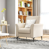 Linen-Look Armchair - Beige