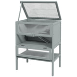 Wooden Hamster Cage 3 Tier House Storage Shelf, Openable Top, Grey