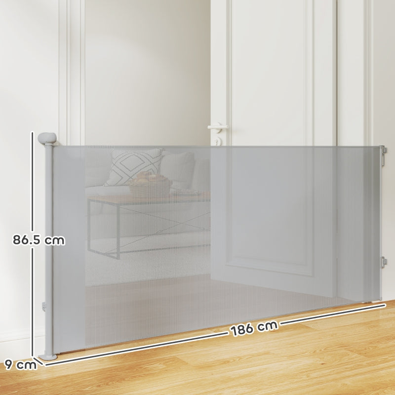 Retractable Stair Gate, Extends Up to 180cm Wide, Grey
