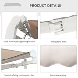Retractable Awning 3.5Lx2.5M Manual/Electric - Cream White/White