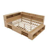 4ft6 Double Children’s Bed – Wooden Bed Frame with Drawers, Bookcase and Storage Cupboard