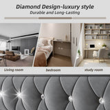 3ft Single Velvet Daybed with Trundle - Sofa Bed with USB & Type C Charging, Grey