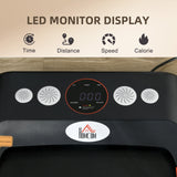Foldable Walking Treadmill with LED Display and Wheels, Red