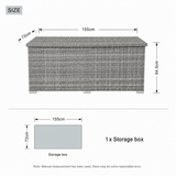 Rattan Garden Storage Box - Medium Outdoor Patio Storage Chest