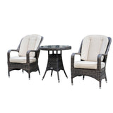 Outdoor Rattan Bistro Set - Round Garden Table and Chairs