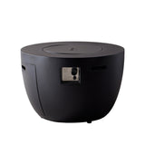 50,000 BTU Round Dark Gray Propane Fire Pit Table with Lid, Outdoor Gas Fire Table with Hidden Tank, Lava Rocks & Cover Included