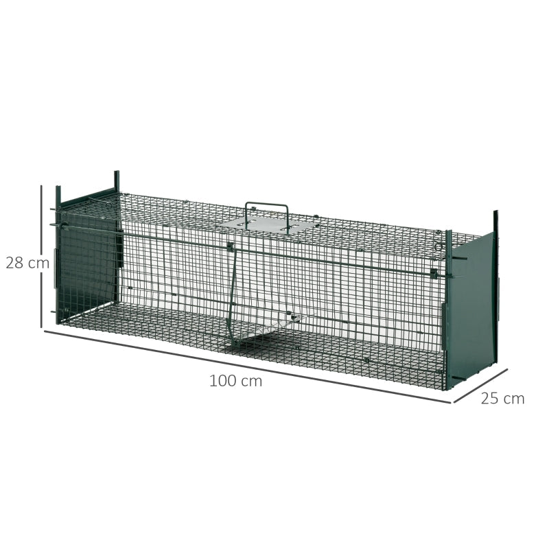 Two-Door Live Trap for Small Animals, Rat and Mice - Dark Green