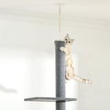 Cat Tree 260cm Floor To Ceiling, Three Platforms Activity Centre - Grey