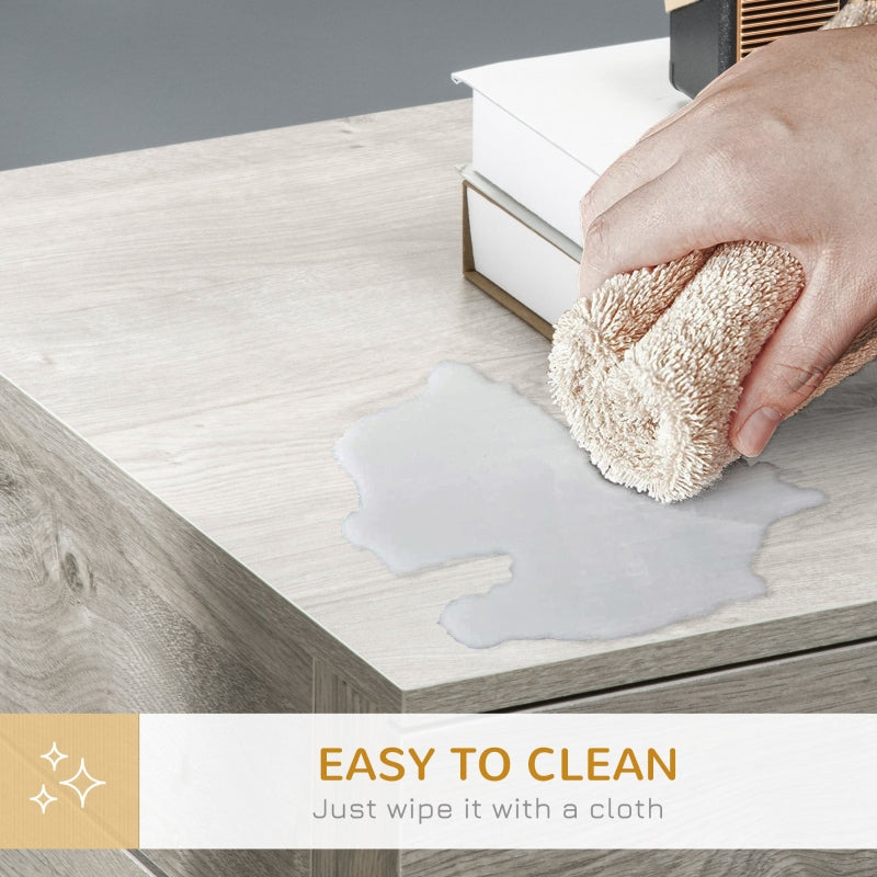 PawHut Dog Cage End Table with Two Doors, Drawer, Grey