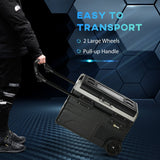 40L Car Refrigerator, Portable Compressor Cooler Box Fridge Freezer with LED Light, Foldable Handles, Cup Holders, 12/24V DC and 110-240V AC