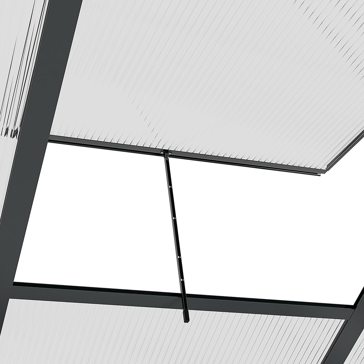 Polycarbonate Greenhouse 6x6ft, Walk-In with Slide Door & Window, Grey