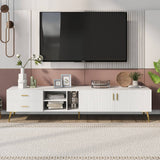 Modern White TV Stand for 75 Inch TV - TV Cabinet, Lowboard Media Console & Entertainment Center