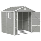Aluminium Frame and Plastic Wall Shed, 7.9ft x 6.2ft with Foundation - Light Grey