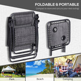 Folding Zero Gravity Chairs and Table Set with Cup Holders, Reclining Garden Yard Pool, Light Grey