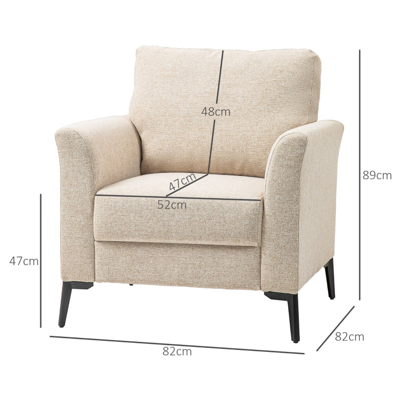 Linen-Look Armchair - Beige