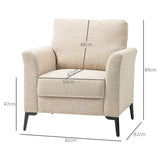 Linen-Look Armchair - Beige