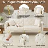 Modern 2-Seater Sofa Bed with 3-Stage Adjustable Backrest, Velvet