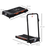 Steel Folding Motorized Home Treadmill, LCD Monitor, Black