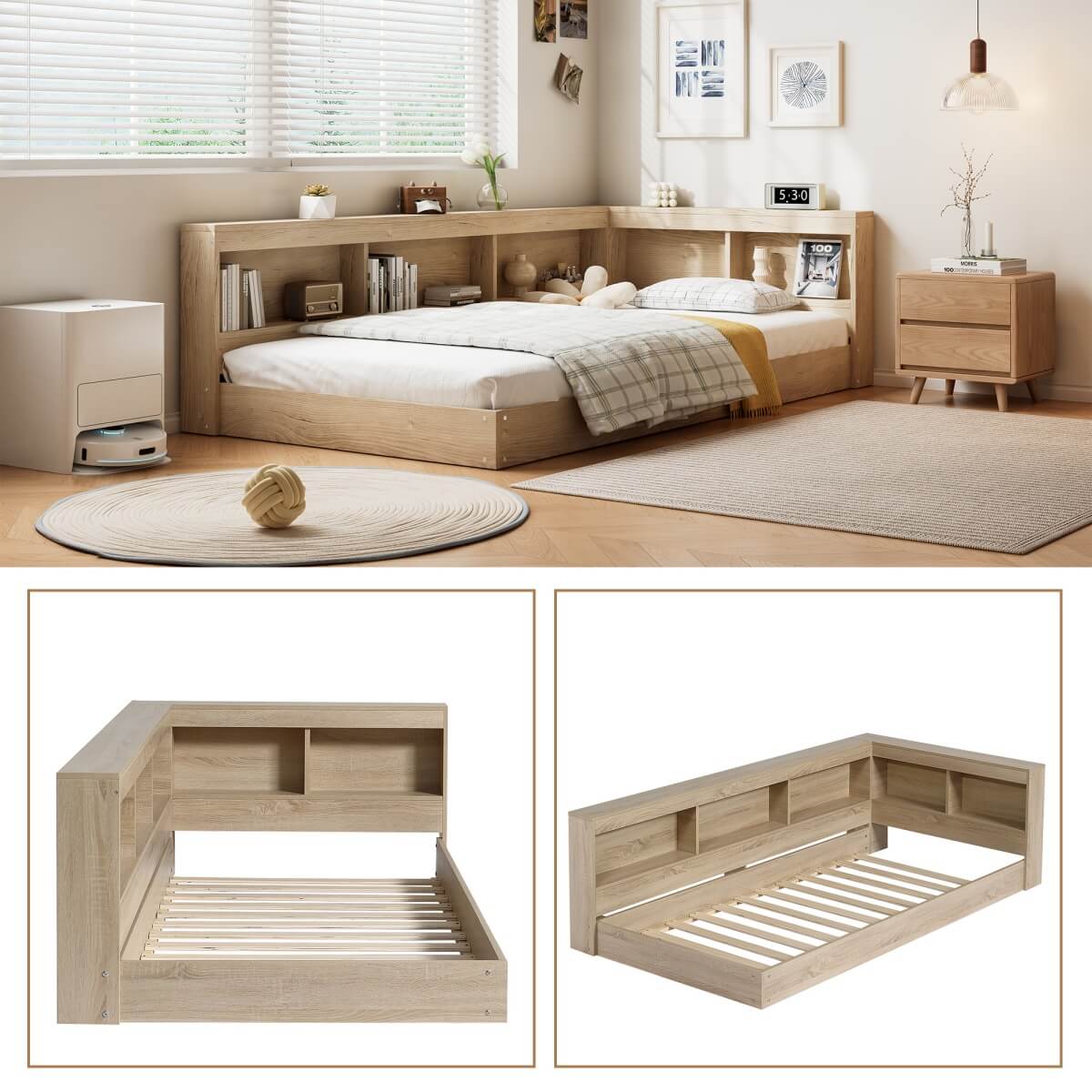 3 FT Single Storage Bed 90 × 190 cm – Durable MDF Frame with Large Under-Bed Storage for Adults & Teens