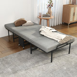 90cm190cm Folding Bed with 6cm Memory Foam Mattress, Adult Single Portable Bed on Wheels, 204kg Capacity, Space-Saving Guest Bed
