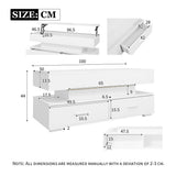 LED Lift Top Coffee Table - Hydraulic Storage Coffee Table with Drawers for Living Room, White