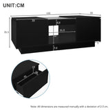 LED Coffee Table with Storage - 2 Tiers, 2 Drawers, Black