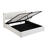 6ft Super King PU LED Storage Bed – Upholstered Bed with USB Charging and Adjustable Headboard