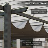 4 x 3(m) Pergola with Retractable Roof, Garden Gazebo, Aluminium Grey