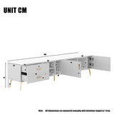 Modern White TV Stand for 75 Inch TV - TV Cabinet, Lowboard Media Console & Entertainment Center