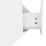 Modern LED TV Unit - High Gloss White TV Cabinet with Glass Shelves and Storage