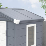 Aluminium Frame and Plastic Wall Shed, 4.4ft x 3.3ft with Foundation - Grey