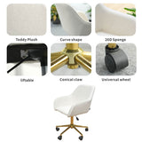 White Swivel Office Chair - Adjustable Height Desk Chair