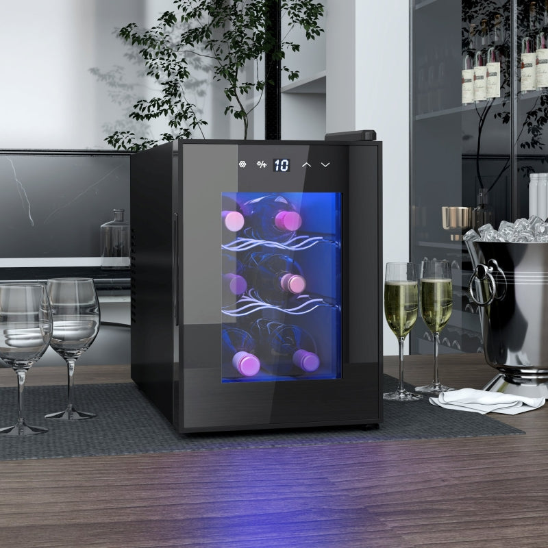 Six Bottle Countertop Wine Fridge with 8-18?? Temperature - Black