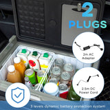 50L Car Refrigerator, Portable Compressor Fridge Freezer with Inner LED Light, Black