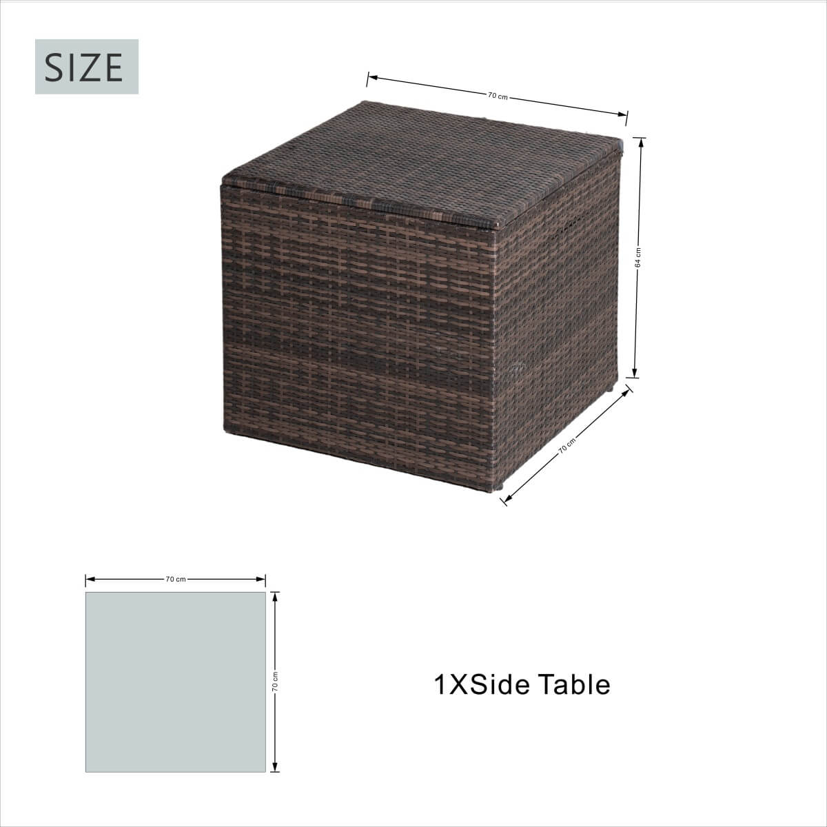 6 Seater Outdoor Garden Lounge Set – Rattan Sofa with Coffee Table and Side Table Featuring Built-In Storage, Cushions Included