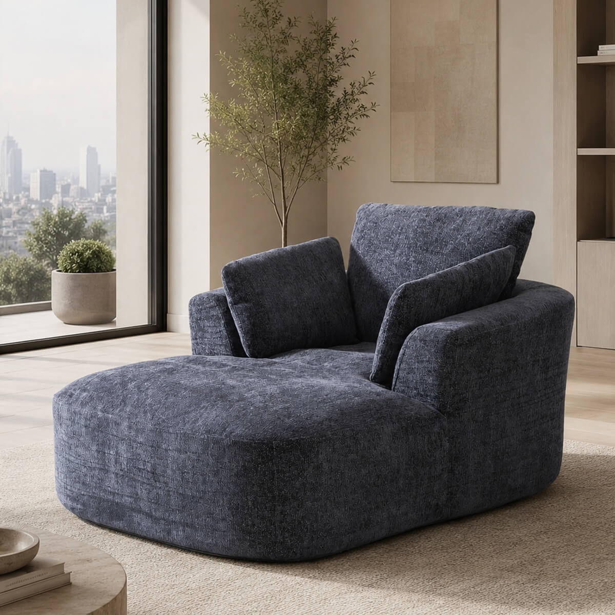 SOFTY Compressed Indoor Lounge Sofa Chair - Grey