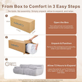 SOFTY Grey Indoor Modular Sofa Set - Space-Saving Compressed Sectional Sofa