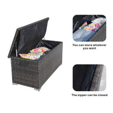 Small Outdoor Rattan Storage Box - Weather-Resistant Garden Storage Chest, Brown